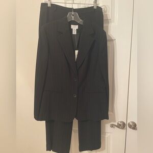 NWT LOFT Black Pin Striped two piece pant suit and blazer